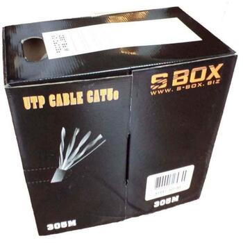 Sbox UTP-305, UTP kabelis, UTP-305, 305m, 24AWG, pelēks, apzeltīti spraudņi (UTP-305)
