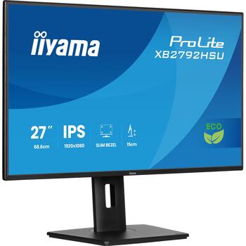 iiyama Prolite XB2792HSU-B1, LED monitor - 27 - black (matte), FullHD, IPS, HDMI, DP, USB hub, adjustable stand, 120Hz panel (XB2792HSU-B1)