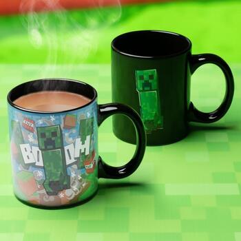 Paladone Minecraft Creeper термокружка, PP7975MCF, 300 мл, 800 г, керамика, изменение цвета при нагреве (PP7975MCF)