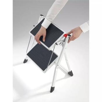 HAILO MK60 StandardLine 034310001, salokāms pakāpienu soliņš, 2 pakāpieni, tērauds, balts, 150 kg, 244 cm (034310001)