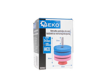 Geko нож для газонокосилки двойной точильщик G83062, 2x53mm, 4 абразивных камня, универсальный, точная заточка (G83062)