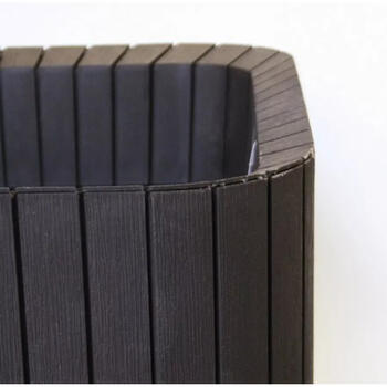 Keter Cube Planter M кашпо 29201220939, 39x39x39см, серый, имитация дерева, устойчивый к погоде (29201220939)