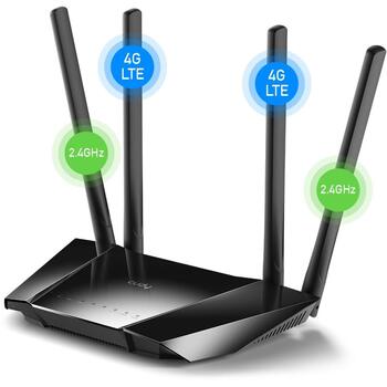 Cudy maršrutētājs LT400 N300 4G LTE SIM LT400_EU, 300Mbps, 4 x augsts pastiprinājums, 4G/Dinamisks IP/Stat. IP/PPPoE (LT400_EU)