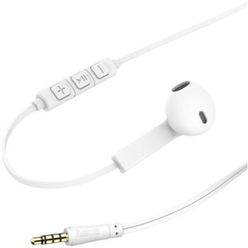Hama Advance austiņas 00184138, 14g, balta, 105dB/mW, 32Ω, 1.2m, ausu ieliktņi, vadu, 20Hz-20KHz, iebūvēts mikrofons (00184138)