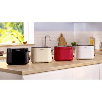 Bosch Tosteris TAT2M121, 950 W, 2, balta, plastmasa, atkausēšana, augstais pacēlums, automātiskā izslēgšanās (TAT2M121)
