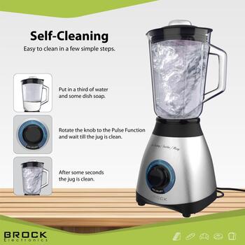 Brock BL 1502 SS ручной миксер, 500 Вт, 1,5 л, 2 скорости, PULSE, измельчение льда, нержавеющая сталь, белый (BL 1502 SS)