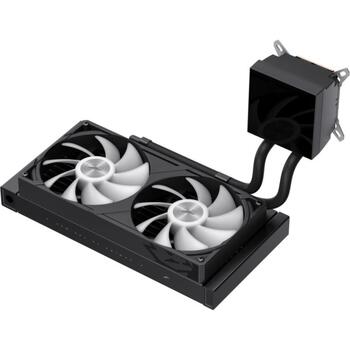 Gamemax procesora šķidruma dzesētājs GLACIER 240 LCD BK, 240mm, 85.82 cfm, TDP līdz 280W, ARGB ventilators (GLACIER 240 LCD BK)