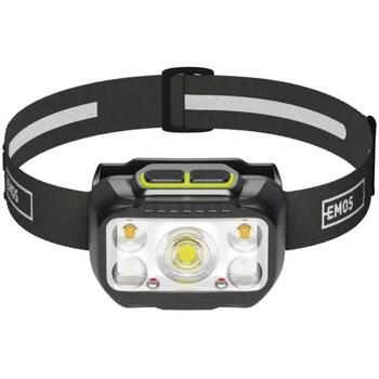 Emos LED uzlādējams galvas lukturis P3546, 550 lm, 110 m, Li-Pol 1000 mAh, 7 režīmi, USB-C, IP45 (P3546)