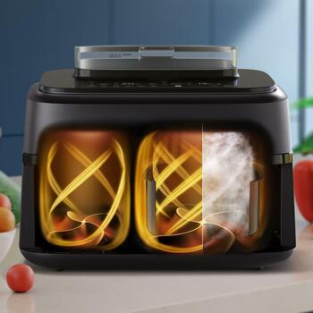Philips karstā gaisa friteris NA551/00, jauda 2750 W, tilpums 9 L, 12 programmas, skārienkontrole, LED displejs (NA551/00)