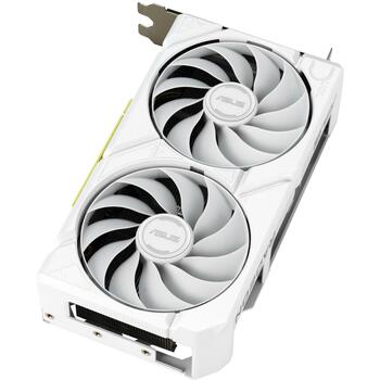 Asus Video karte DUAL-RX9060XT-16G-WH 16GB GDDR6, PCIe 5.0, 2.5 slot, 2 ventilatori, HDMI 1, DisplayPort 2, aktīvā dzesēšana (DUAL-RX9060XT-16G-WH)