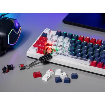 A4Tech Клавиатура A4TKLA47390, USB кабель, Механическая, RGB, Anti-Ghosting, 104 клавиши, ENG, Линейные, Макро клавиши (A4TKLA47390)