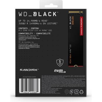 Sandisk SSD WD_BLACK SN8100 WDS100T1X0M, 1000GB, M.2, PCIe 5.0 x4, NVMe, 14900MB/s чтение, 11000MB/s запись, TLC 3D NAND, 2400TBW (WDS100T1X0M)