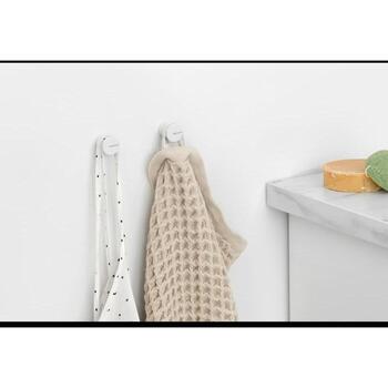 Brabantia MindSet крючок для полотенец 303425, 2 шт., алюминий, 30г, 2кг, скрытые крепления, для влажных помещений (303425)