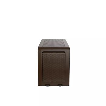 Keter Samoa Rattan Box 270L коричневый, 29209570590, 117x45x57см, 270л, плетение ротанг, устойчив к УФ, колесики, ручки (29209570590)