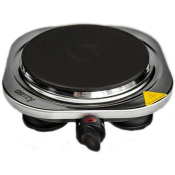 Camry электрическая плита CR 6510, 1500W, 220-240V, нержавеющая сталь, поворотный переключатель, 1 зона готовки (CR 6510)