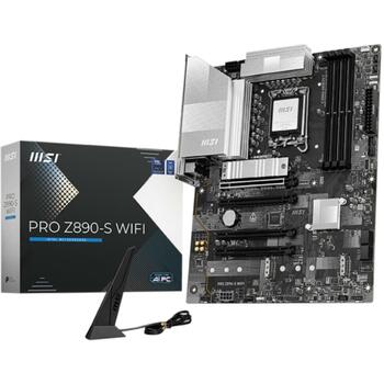 Msi Mātesplate PRO Z890-S WIFI, LGA 1851, DDR5 8600+ MT/s, 4 DIMM, 3 M.2, 2.5G LAN, Wi-Fi 7, Thunderbolt 4 (PROZ890-SWIFI)