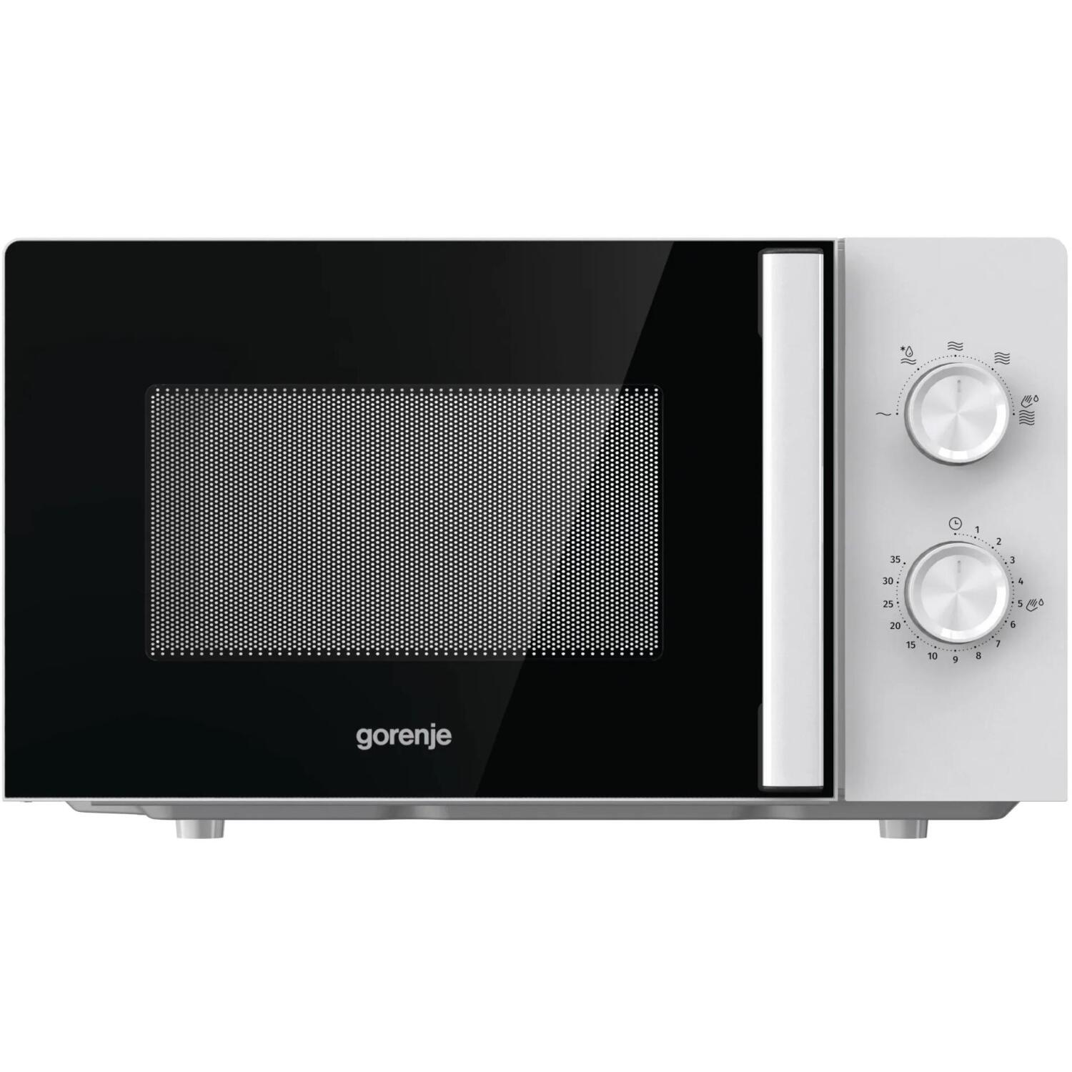 Gorenje Микроволновая печь MO20E1WH, 800 W, 20 L, белая, свободно стоящая, 5 уровней мощности, функция разморозки (MO20E1WH)