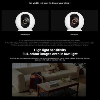 IP камера видеонаблюдения Smart Camera C701 4K UHD 8 MP 360° панорамный обзор Wi-Fi 6 Bluetooth 5.4 инфракрасное ночное видение microSD BHR07X7EU Белый Xiaomi (BHR07X7EU)