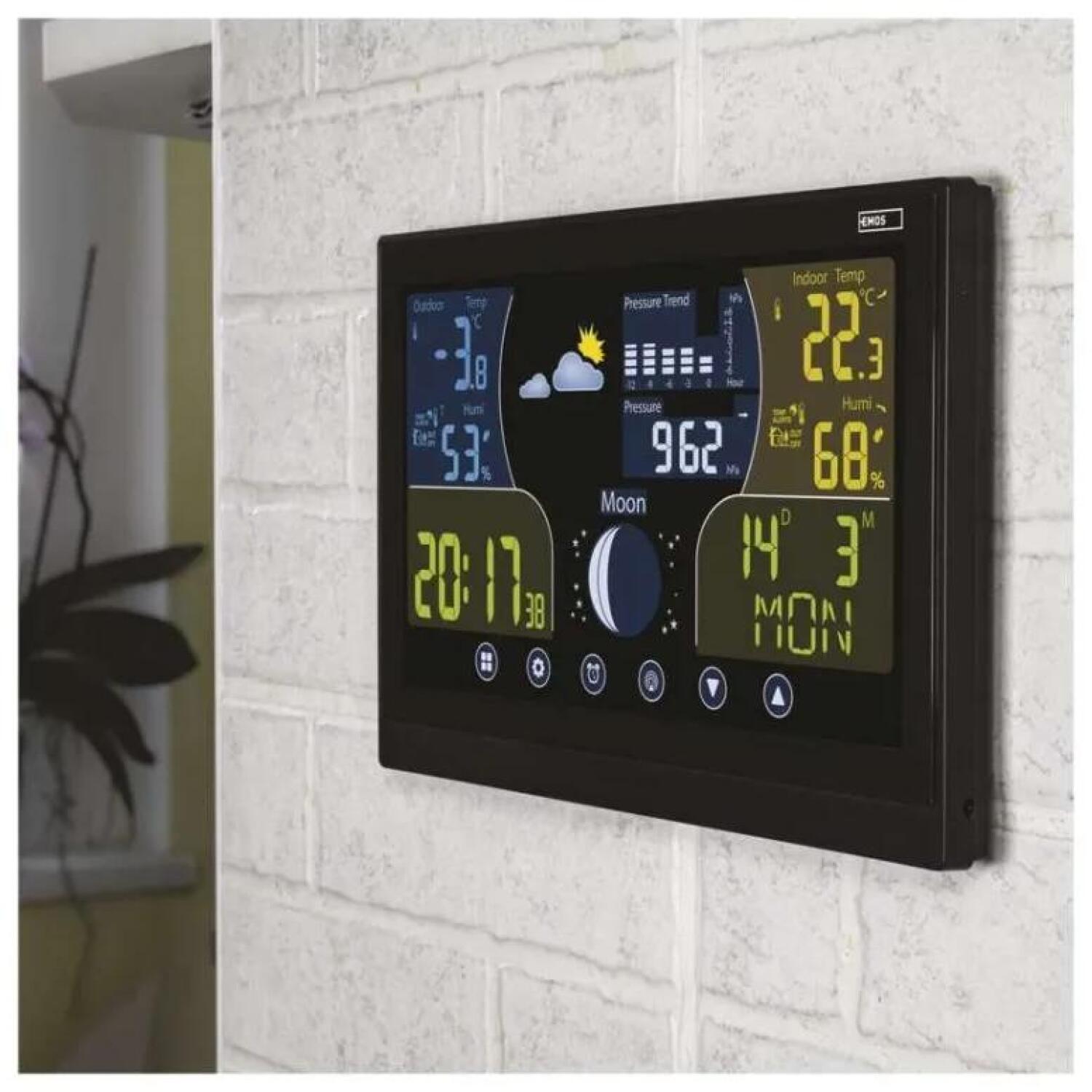 Emos Домашняя беспроводная метеостанция E6018, 2x1,5V AAA, 3x1,5V AAA, 100m, 433MHz, DCF, LED подсветка (E6018)