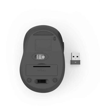 Hama bezvadu optiskā pele WM-400 173077, 1600 DPI, 2.4 GHz, 10 m, 6 pogas, klusa klīkšķa, ergonomiska, USB Type-A uztvērējs (001730770000)