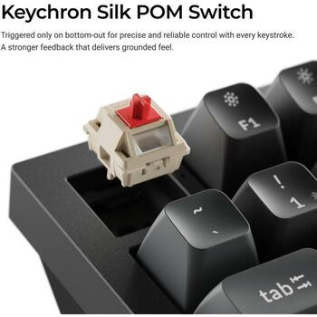 Keychron Q1U-M3 klaviatūra, 75% forma, 8000 Hz, RGB LED apgaismojums, 4000 mAh akumulators, USB + RF bezvadu + Bluetooth (Q1U-M3)