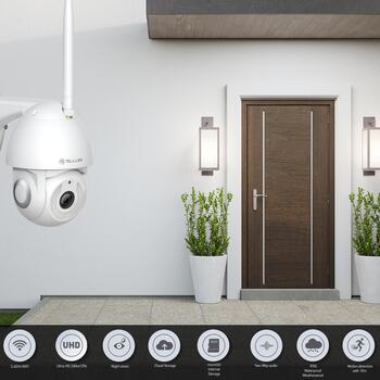 Tellur умная WiFi уличная камера TLL331451, 3MP, Ultra HD, наклон 0°~+120°, панорамирование 0~350°, IP65 (TLL331451)
