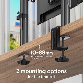 Onkron monitors kabeļa pagarinātājs D121E-B, 13-34 collas, maksimālā slodze 8 kg, VESA 75x75, 100x100 mm, slīpums -45° līdz +45° (D121E-B)