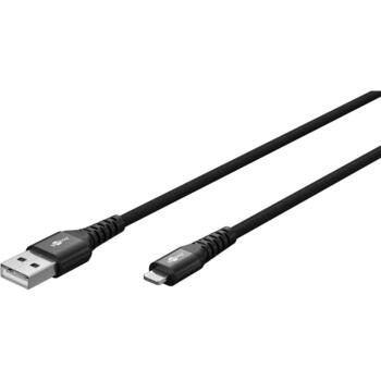 Goobay | Lightning USB-A Supersoft Textile Cable with Metal Plugs | 74504 (74504)
