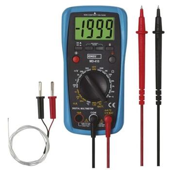 Emos Мультиметр MD-410 M3691, 168x83x35mm, 20mA-10A AC/DC, 200mV-300V AC/DC, 3,5 цифровой дисплей, акустический сигнал (M3691)