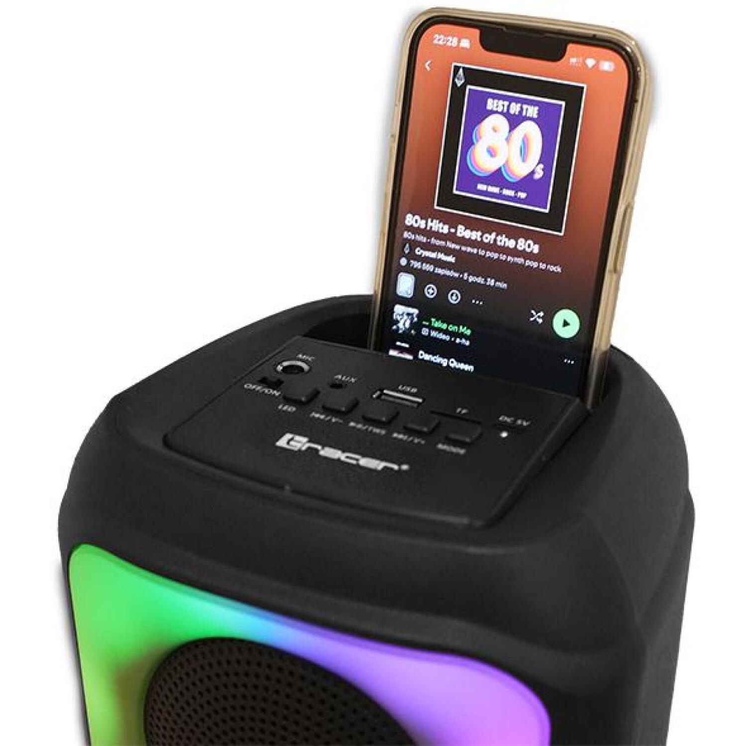 Tracer Портативная Bluetooth колонка TRAGLO47688, 20W, 6ч, FM радио, MicroSD слот, DC 5V, 2.0 колонки (TRAGLO47688)