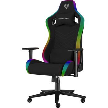Genesis Trit 660 RGB NFG-2247, spēļu krēsls, 129-136cm, 150kg, 60mm, ergonomisks, atmiņas putas, audums, RGB apgaismojums (NFG-2247)