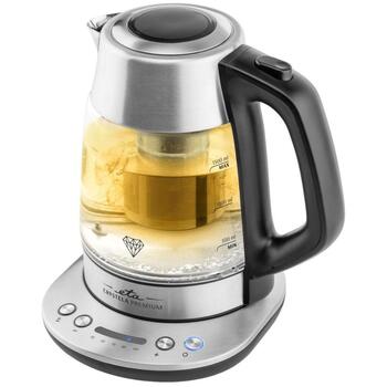 ETA Чайник Crystela Premium ETA915390000, 2200 Вт, 1.5 Л, Стекло, 360° поворотная база, нержавеющая сталь/стекло (ETA915390000)