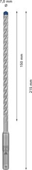 Triecienurbis SDS plus-7X 7x150x215mm, 1 gab., Perforatora urbjiem EXPERT SDS PLUS-7X TRIECIENURBIS PERFORATORIEM, 2608900085, BOSCH (2608900085)