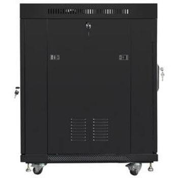 Lanberg Rack Kaste 19'' 15U FF01-8015-12BL, 800mm, 1000mm, 905mm, 800kg, LCD displejs, 4 ventilatori 230V, stikla durvis (FF01-8015-12BL)