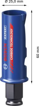 Caurumzāģis 25mm Construction Material, Urbjmašīnām/skrūvgriežiem, triecienurbjmašīnām/triecienskrūvgriežiem EXPERT CONSTRUCTION MATERIAL PC PLUS CAURUMZĀĢIS, 2608900454, BOSCH (2608900454)