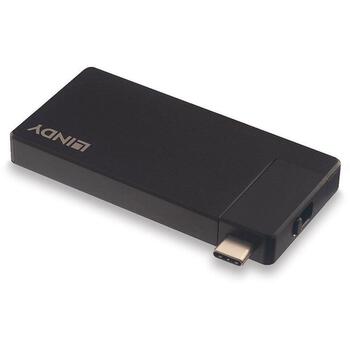 Lindy док-станция USB-C 43336 4K HDMI 1, USB 3.2 1, PD 3.0 100W, черный (43336)