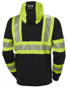 Helly Hansen Hi-vis jaka ar kapuci 79273_369-L, 0.836kg, dzeltena/melna, CL1, 3M atstarojošas joslas, YKK rāvējslēdzējs (79273_369-L)