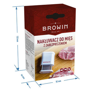 Browin мясной молоток 311401, 56 лезвий, 2.5см, эргономичный, безопасный, более быстрое приготовление (311401)