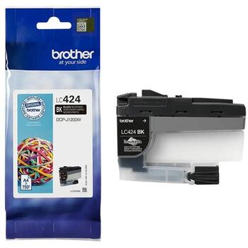 Brother чернильный картридж LC424BK, 750 страниц, черный, оригинальный, 1 шт., струйный, DCP-J1200W (LC424BK)