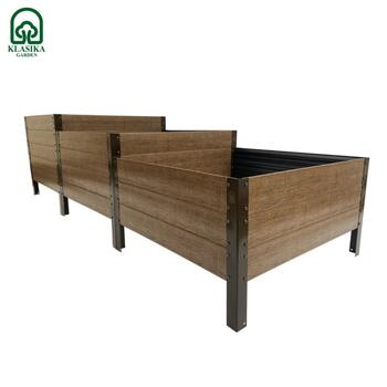 Повышенная грядка - Klasika Woodlook лестничного типа 225х75 см, h-50-40-30 см коричневый GP1507530LRP (GP1507530LRP)