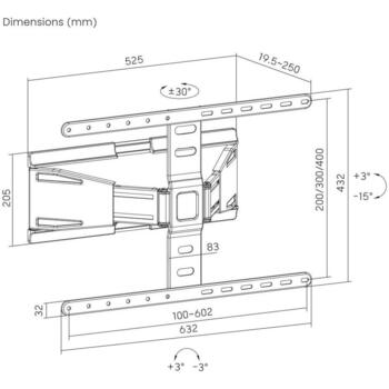 Gembird настенный крепеж WM-90ST-02, максимальная нагрузка 50 кг, минимальный размер экрана 109.2 см (WM-90ST-02)