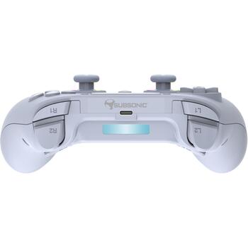 Subsonic Беспроводной LED контроллер SA5639-2, беспроводной, белый, RGB LED, вибрация, встроенный аккумулятор, PS4, ПК (SA5639-2)