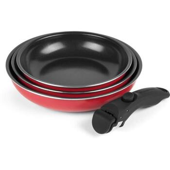 Russell Hobbs Набор сковород RH03995, 20см, 24см, 28см, съемная ручка, красный/черный, антипригарное покрытие (RH03995)