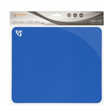 Sbox гелевый коврик для мыши MP-03BL, 300x250mm, 3mm, синий, противоскользящая поверхность (MP-03BL)