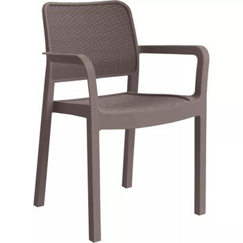 Keter Samanna садовый стул бежевый 29199558587, 53x58x83см, 2.8кг, имитация ротанга, устойчив к УФ (29199558587)