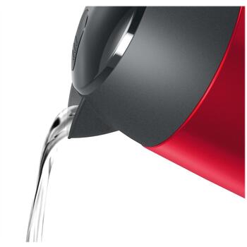 Bosch Чайник DesignLine TWK3P424, 2400 W, 1.7 L, нержавеющая сталь, 360° вращающаяся база, красный (TWK3P424)