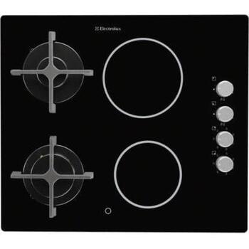Electrolux газовая керамическая варочная панель EGE6172NOK, 580x510мм, 2 газовые конфорки, 2 электрические зоны, 230В, 3000Вт (EGE6172NOK)