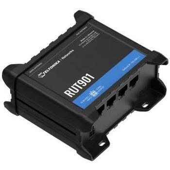Teltonika маршрутизатор RUT901 4G LTE, 4 антенны, 4 порта RJ-45, 10/100 Mbit/s, ОЗУ 0.128 ГБ, алюминий, черный (RUT901)
