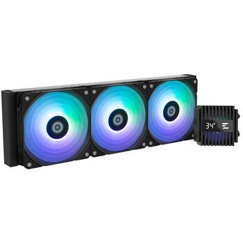 Zalman CPU šķidruma dzesētājs ALPHA2 V2 A36 BLACK, 360mm, 3 ventilatori, 12cm, 69.12cfm, 33.9dB, 3300rpm, ARGB, PWM (ALPHA2 V2 A36 BLACK)