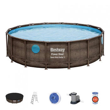 Бассейн Power Steel Swim Vista Series 488x122cm 56725 BESTWAY (56725)